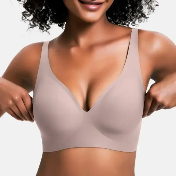 NESLEMY Wireless Womens Comfortable Wireless Bras Push Up Bralettes Seamless Tshirts Bras Deep V Everyday Bras